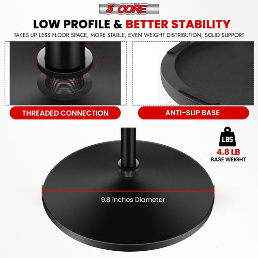 5Core Mic Stand Floor Adjustable Universal Heavy Duty Microphone Stands Round Base Soporte De micrófono-1