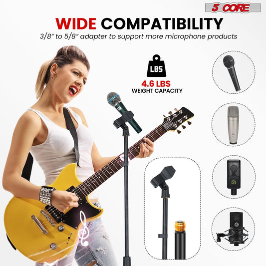 5Core Mic Stand Floor Heavy Duty Height Adjustable Pedestal Para Microfono for Singing On Stage Studio-1
